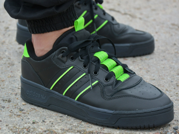 Giày Adidas Originals Rivalry Low Black Neon Green EE4962 - Ảnh 9