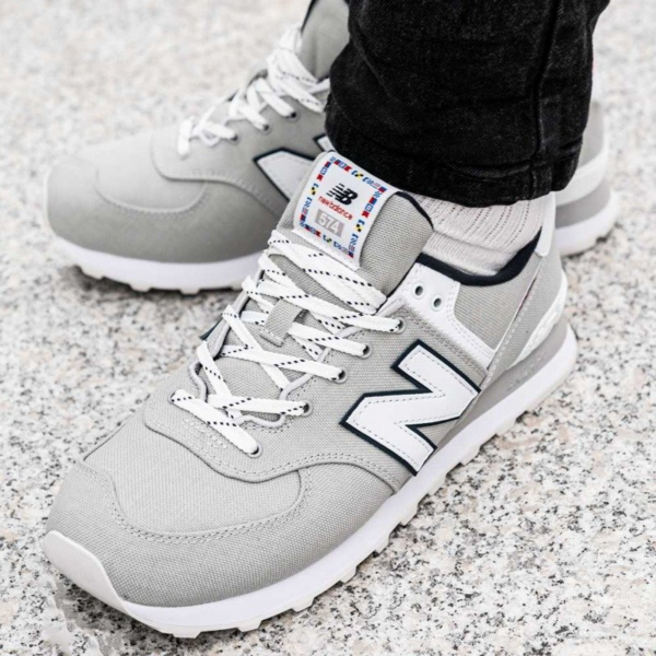 Giày New Balance 574 Linen Fog White ML574SOO - Ảnh 2