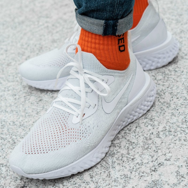 Giày Nike Epic React Flyknit 'Triple White' AQ0067-102 - Ảnh 2