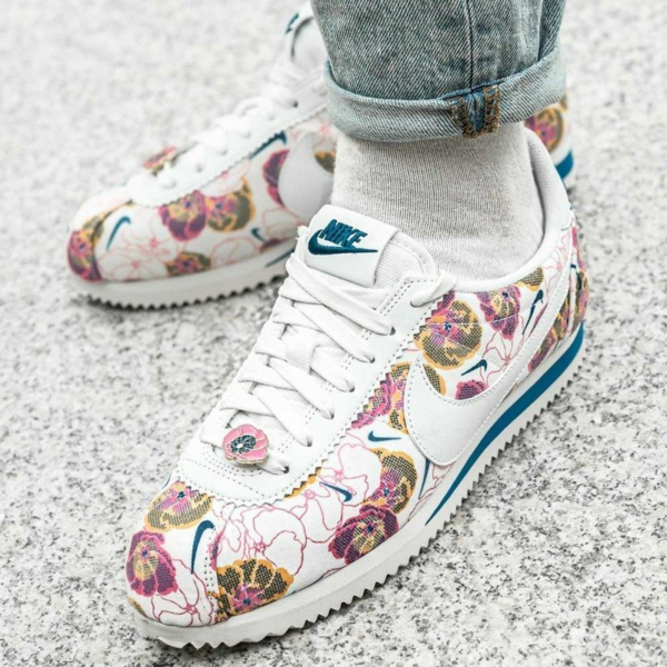 Giày Nike Cortez 'White Floral'  AV1338-100 - Ảnh 4