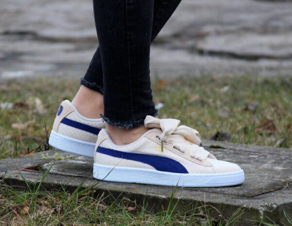 Giày Puma Basket Heart Denim Oatmeal Twilight Blue 363371-03 - Ảnh 6
