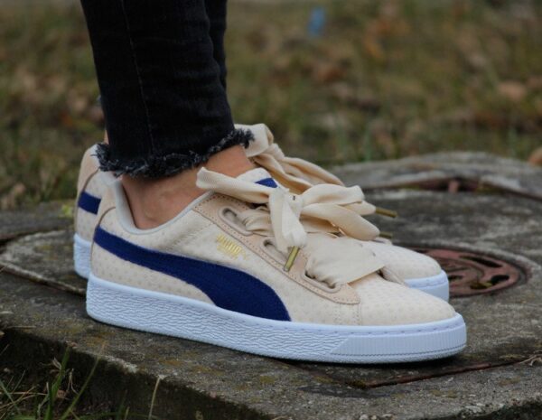 Giày Puma Basket Heart Denim Oatmeal Twilight Blue 363371-03 - Ảnh 3
