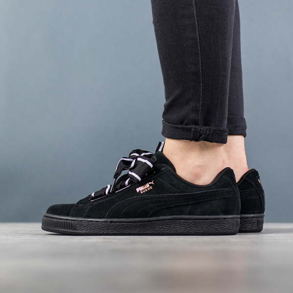 Giày Puma Basket Suede Heart Satin Black 364084-01 - Ảnh 2