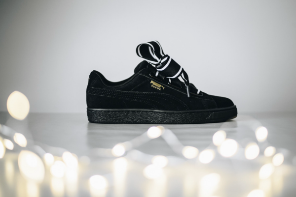 Giày Puma Basket Suede Heart Satin Black 364084-01 - Ảnh 4