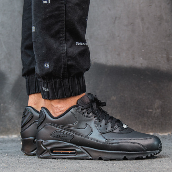 Giày Nike Air Max 90 Leather 'Black' 302519-001 - Ảnh 2