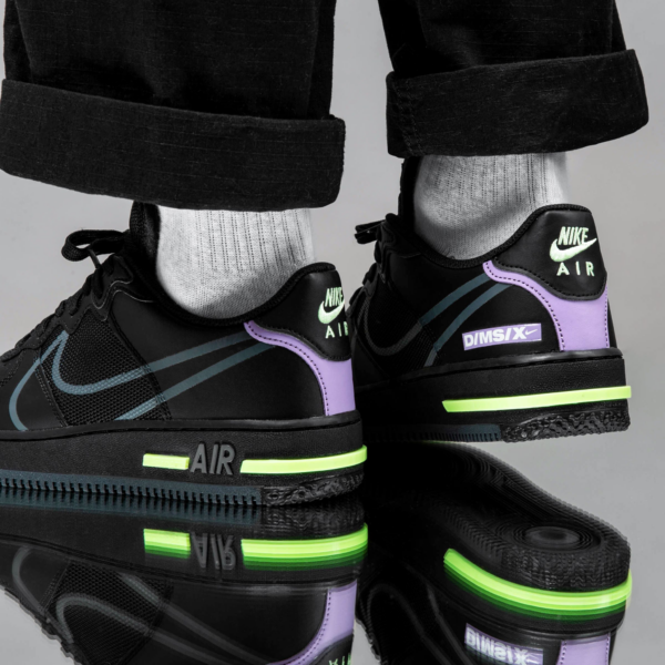 Giày Nike Air Force 1 React GS 'Triple Black' CD6960-001 - Ảnh 4
