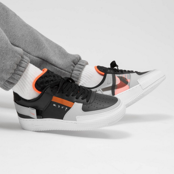 Giày Nike Air Force 1 Type Black Hyper Crimson CQ2344-001 - Ảnh 2
