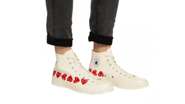 Giày Converse Comme des Garçons Play x Chuck 70 Hi Top Multi Heart 162972C - Ảnh 9
