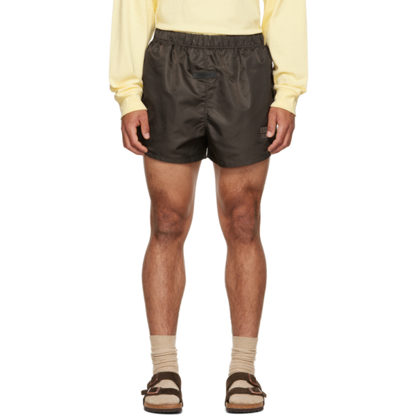 Quan Fear Of God Essentials Nylon Running Shorts 'Wood'