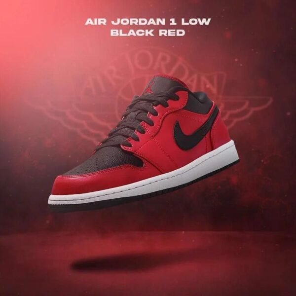 Giày Nike Air Jordan 1 Low GS 'Reverse Bred' 553560-605 - Ảnh 11