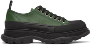 Giày Alexander McQueen Green Leather Tread Slick 627225-WHZP2-3054