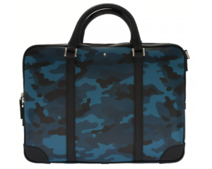Túi Montblanc Blue Small Camouflage Leather Briefcase Case 118668