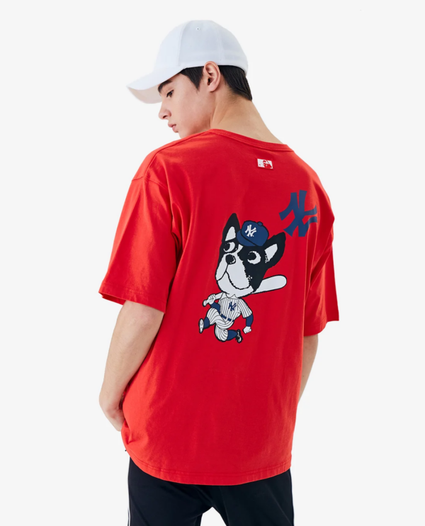 Áo MLB Bark Short Sleeve New York Yankees Red 31TSCM031-50R - Ảnh 5