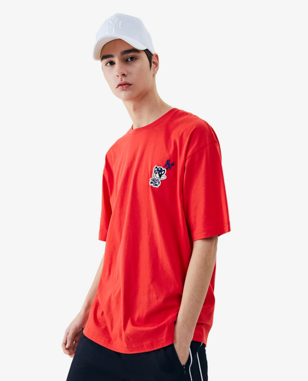 Áo MLB Bark Short Sleeve New York Yankees Red 31TSCM031-50R - Ảnh 4