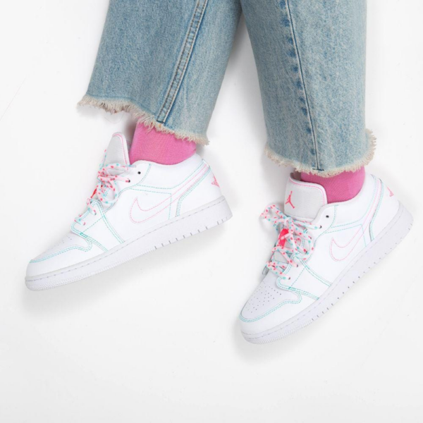 Giày Nike Air Jordan 1 Low GS 'Aurora Green' 554723-101 - Ảnh 5