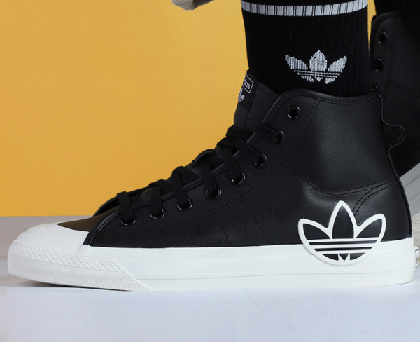 Giày Adidas Nizza Hi RF Leather 'Black White' FX8496 - Ảnh 3