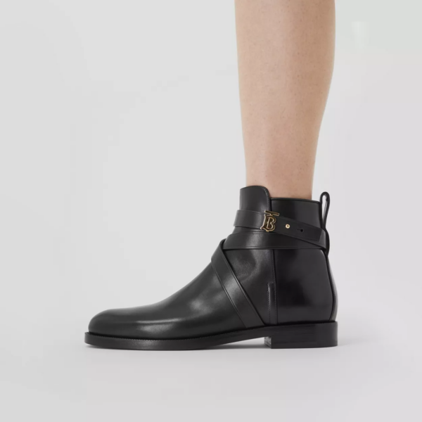 Giày Burberry Monogram Motif Leather Ankle Boots 'Black' 80423701 - Ảnh 3