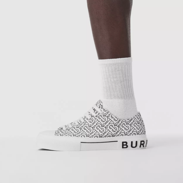 Giày Burberry Monogram Print Cotton 'Optic White' 80489101 - Ảnh 6