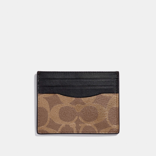 Ví Coach Slim ID Card Case In Signature Canvas Tan 5VP81ET96Y - Ảnh 2