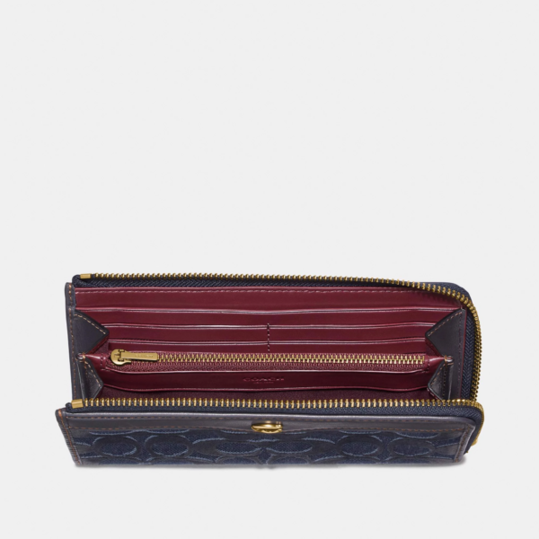 VÍ Coach L Zip Wallet in Signature Denim QYLCM05IH5 - Ảnh 3