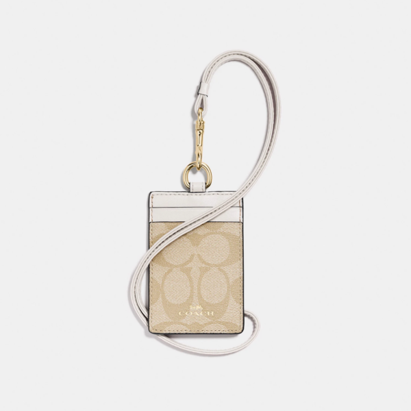 VÍ Coach ID Lanyard In Signature Canvas Light Khaki Chalk MQGV8F9HT6 - Ảnh 2