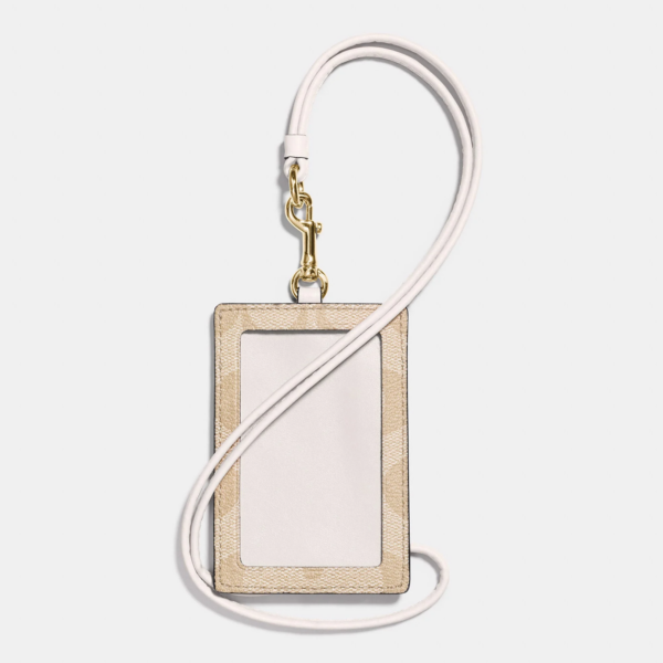 VÍ Coach ID Lanyard In Signature Canvas Light Khaki Chalk MQGV8F9HT6 - Ảnh 3