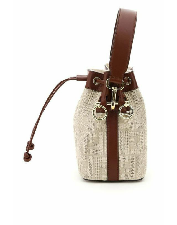Túi Fendi Bucket Bag Mon Tresor Mini Canvas Leather 'Beige' 8BS010-ACOD-F1C0W - Ảnh 3