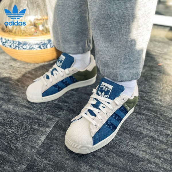Giày Adidas Superstar 'Blue Green' H04295 - Ảnh 2