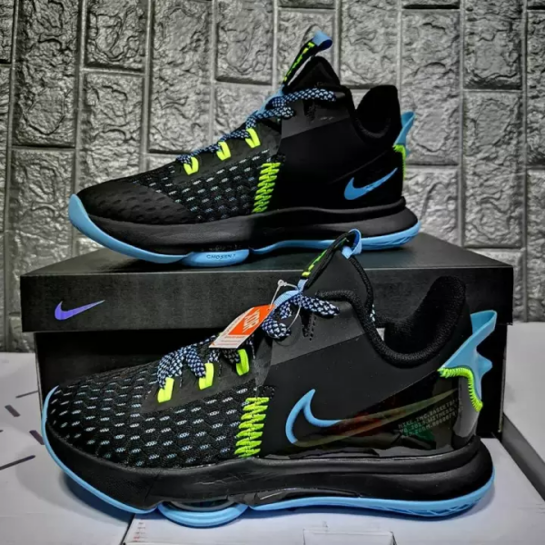Giày Nike LeBron Witness 5 'Black Light Blue Fury' CQ9380-004 - Ảnh 2