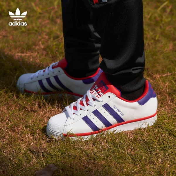 Giày Adidas Superstar J 'White Collegiate Purple Scarlet' FV3666 - Ảnh 5