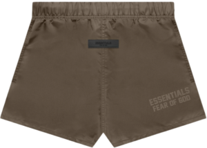 Quan Fear Of God Essentials Nylon Running Shorts 'Wood'
