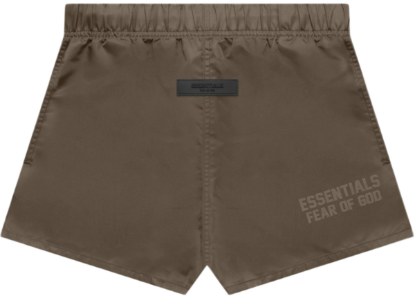 Quan Fear Of God Essentials Nylon Running Shorts 'Wood'