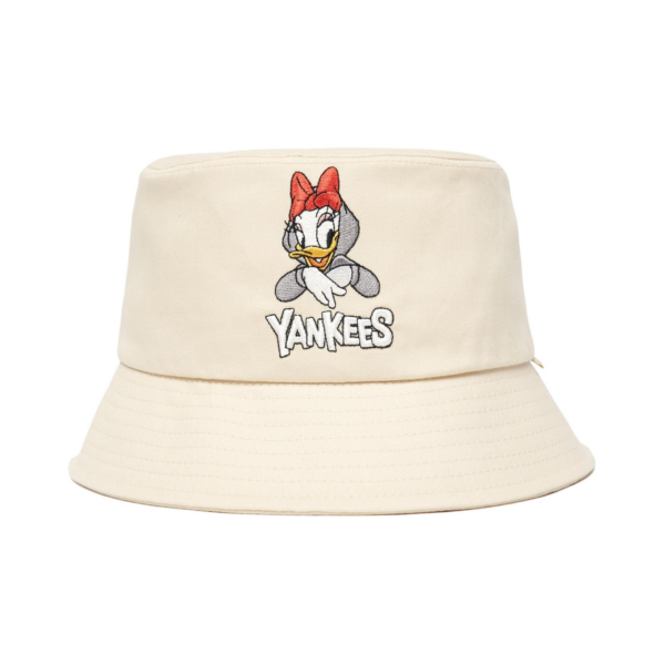 Mũ MLB x Disney Donald Duck Bucket Hat NY Beige 3AHTD011N-50BGL - Ảnh 4