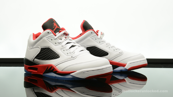 Giày Nike Air Jordan 5 Retro Low GS 'Fire Red' 2016 314338-101 - Ảnh 4