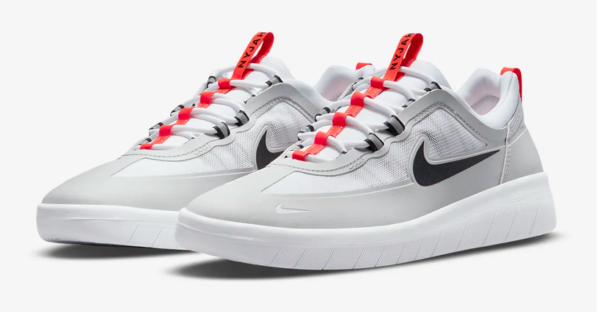 Giày Nike SB Nyjah Free 2 Neutral Grey Bright Crimson BV2078-007 - Ảnh 4
