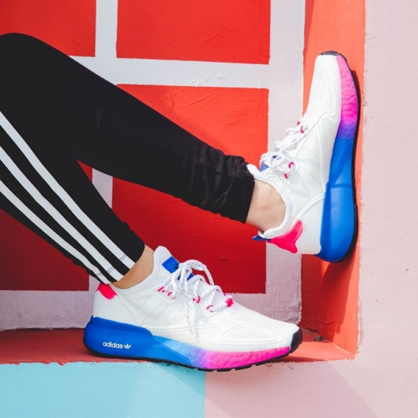 Giày Adidas Wmns ZX 2K Boost 'White Pink Blue' FY0605 - Ảnh 2