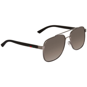 Alternative view of Kính Gucci Grey Aviator 'Ruthenium' GG0422S-001-60