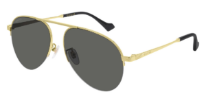 Alternative view of Kính Gucci Grey Aviator 'Gold' GG0742S-005-58