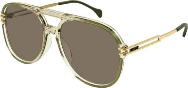 Kính Gucci Aviator Men's Sunglasses 'Brown' GG1104S-003-61 - Ảnh 3