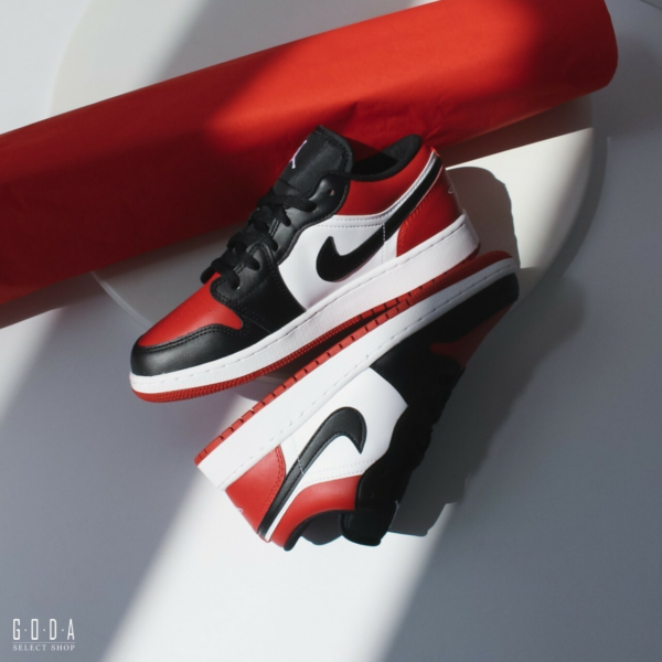 Giày Nike Air Jordan 1 Low GS 'Bred Toe' 553560-612 - Ảnh 5