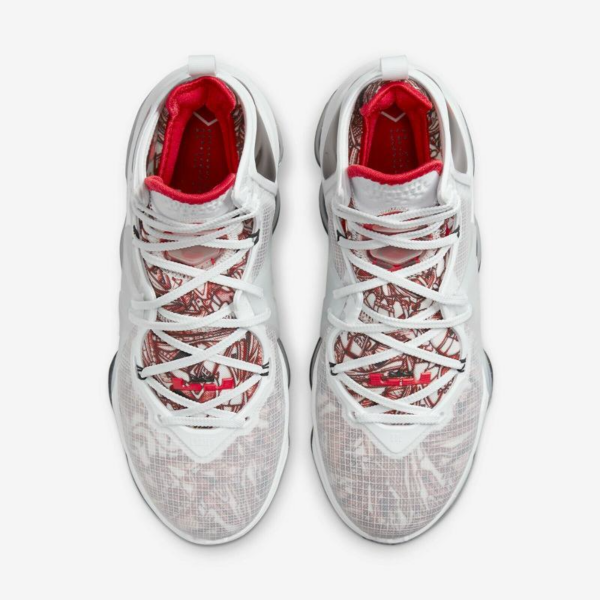 Giày Nike LeBron 19 Para Hombre 'White Red' CZ0203-101 - Ảnh 6