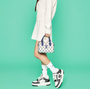 Giay MLB Chunky Liner Mid Monogram NY 'Black' 3ASXLM13N-50BKS