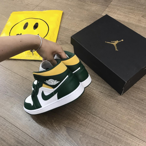 Giày Nike Air Jordan 1 Mid 'Green Yellow' 554724-371 - Ảnh 7