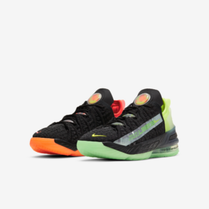 Alternative view of Giày Nike LeBron 18 GS 'Black Crimson Volt' CW2760-009