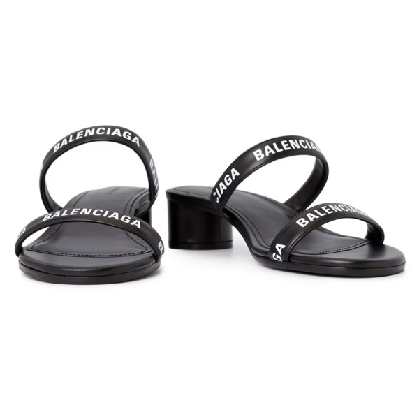 Giay Balenciaga Logo Round Slippers Sandals 'Black' 695000-WCAE1-1090
