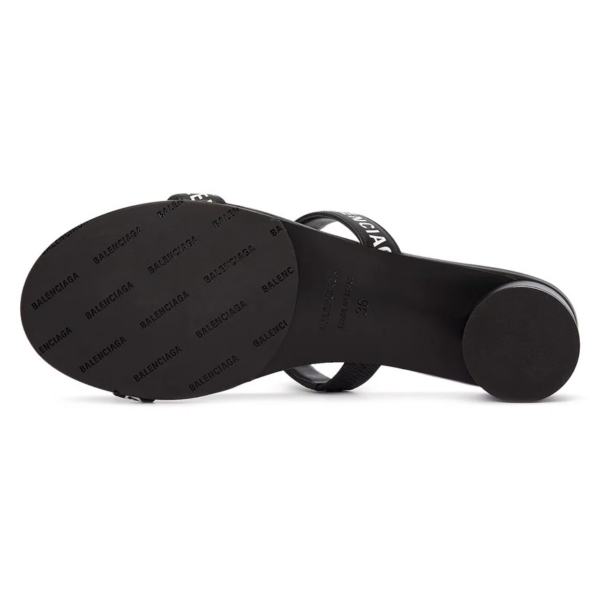 Giay Balenciaga Logo Round Slippers Sandals 'Black' 695000-WCAE1-1090