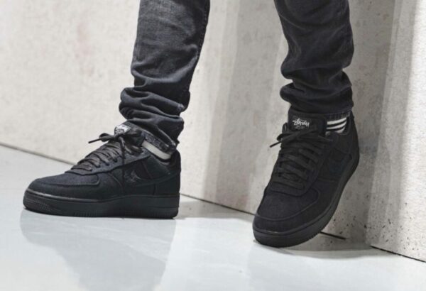 Giày Nike Stussy x Air Force 1 Low 'Triple Black' CZ9084-001 - Ảnh 4
