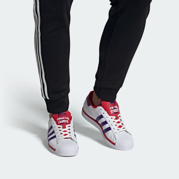 Giày Adidas Superstar J 'White Collegiate Purple Scarlet' FV3666 - Ảnh 4