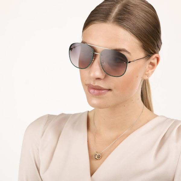 Kính Gucci Grey Gradient Aviator Ladies GG0227S-001 - Ảnh 5