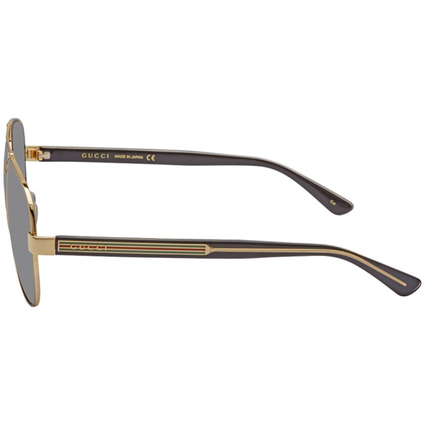 Kính Gucci Grey Aviator 'Gold Black' GG0528S-006-63 - Ảnh 3